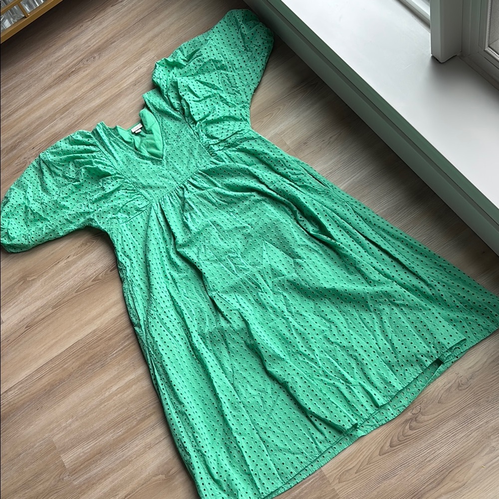 A New Day Green Maxi Eyelet Dress